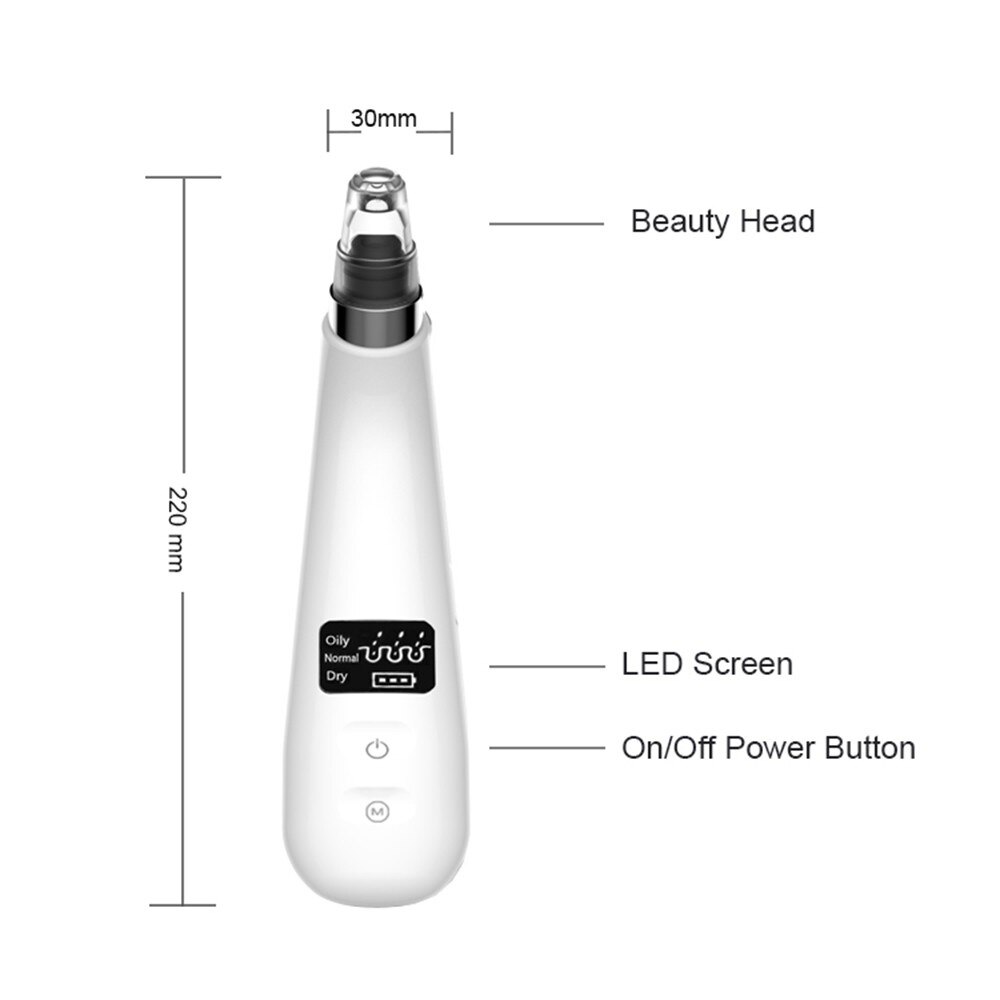 Blackhead Remover Vacuum Facial Pore Cleaner Electronic LED Display Comedone Extraction Kit Remover Tools