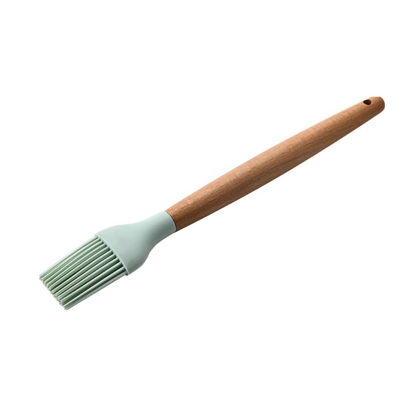 Non-toxic Silicone Kitchen Cooking Utensils Set Natural Wooden Handle Cooking Tools Turner Tongs Spatula Spoon for Nonstick Cook: 9