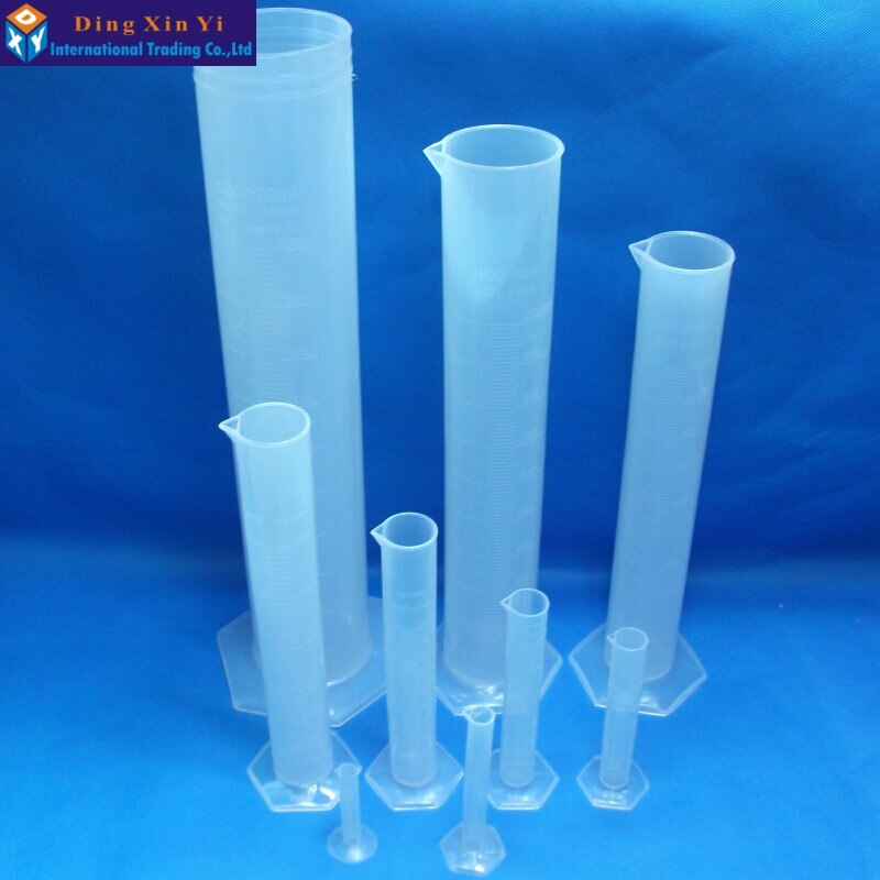 Cilindro de medición de plástico transparente, cilindro graduado para pruebas de laboratorio, 25ml, 4 unids/lote