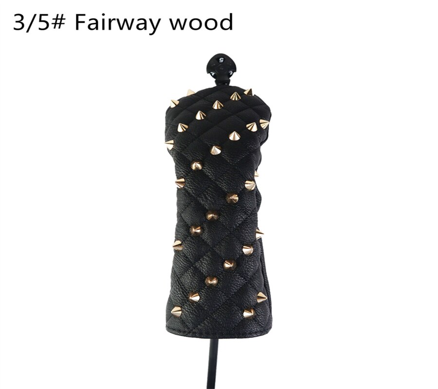 NRC Golf Head Cover for Driver Fairways #3 #5 Hybrids PU Leather Golf HeadCover: Fairway Black