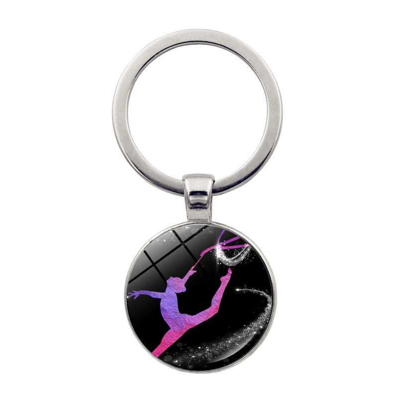 Regalo di gioielli con ciondolo portachiavi per ginnastica ritmica: Avorio