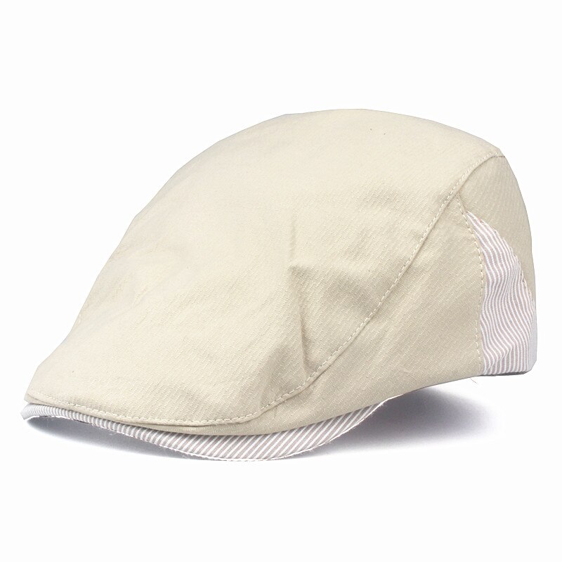 Xthree Solid Beret Cap Katoen Zomer Hoeden Voor Vrouwen Mannen Vizieren Zonnehoed Gorras Planas Platte Caps Verstelbare Baretten: dark beige