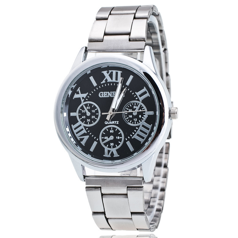 Reloj de cuarzo informal MAYZHISU para hombre, reloj de pulsera de cuarzo de acero inoxidable con 3 ojos dorados de gama alta, reloj masculino de lujo ligero: Multicolor