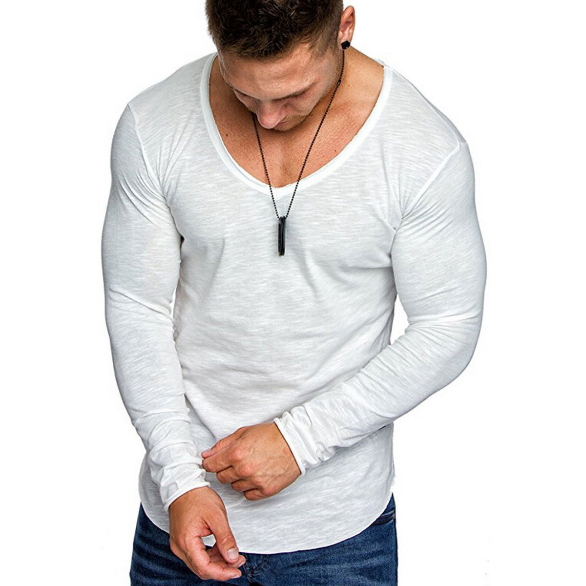 Moomphya streetwear hip hop herre t-skjorte langlinjekant ensfarget t-skjorte herre stilig slim fit t-skjorte sommer topper morsomme t-skjorter