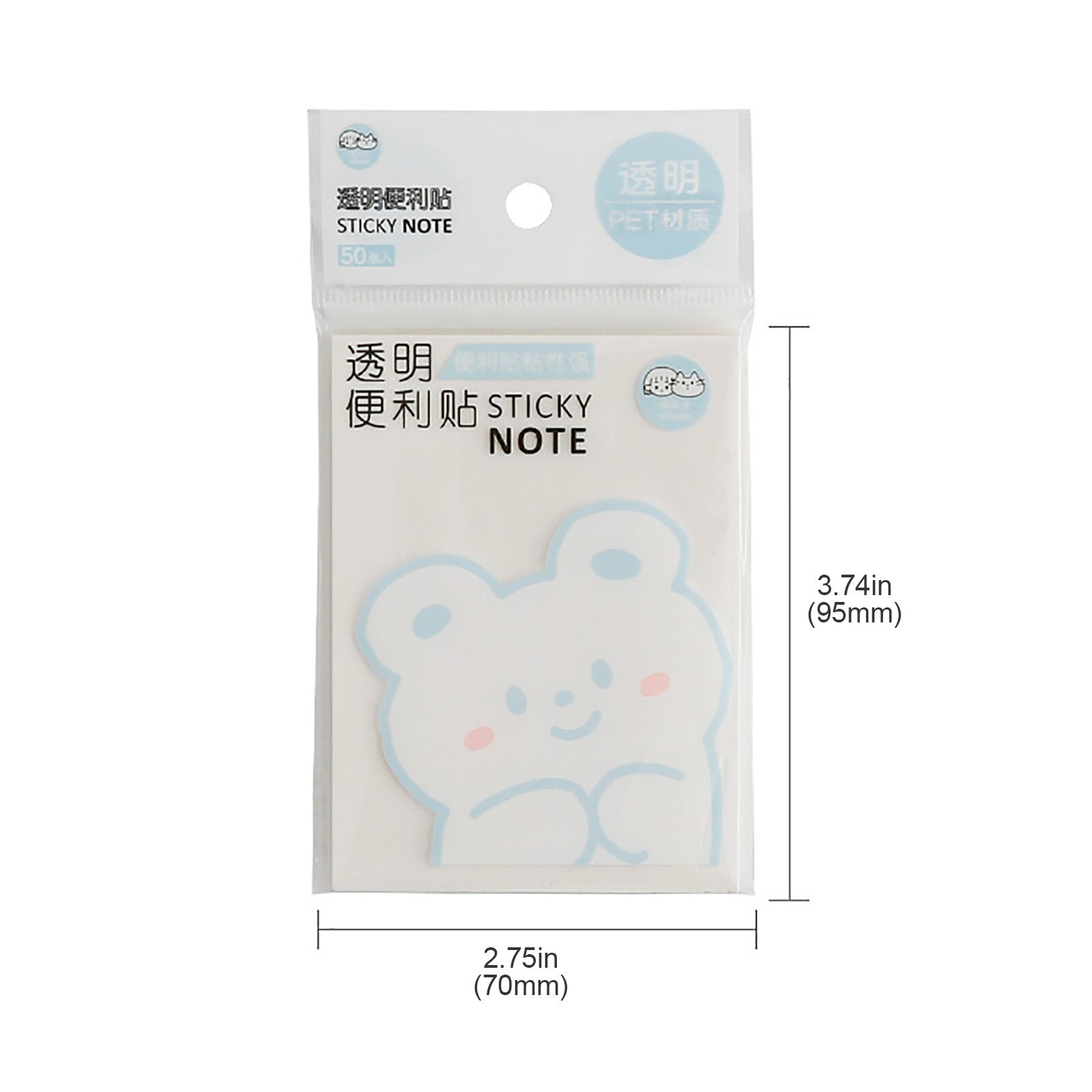 Waterproof PET Transparent 50 Sheets Memo Sticky Note Paper Daily To Do It Check List Paperlaria School Stationery For Students