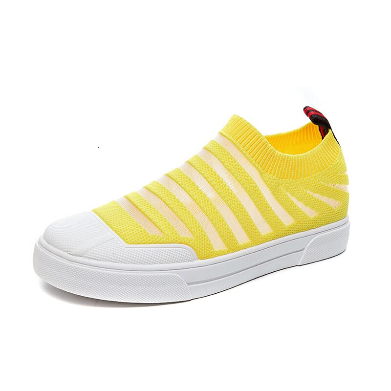 Skateboard Schuhe Frauen Weiß Super Licht Unterhose Auf Socke Turnschuhe Frühling Sommer Ich bin Freien Sportlich Sport Schuhe Fitnessstudio Trainer Wohnungen: Gelb Schuhe Frau / 7