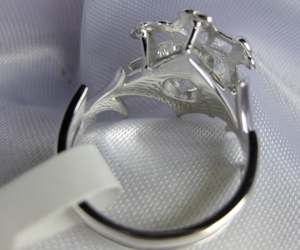 Fine smykker kvinner 925 ringer i sterling sølv lotr the galadriel nenya zircon ennagement vielsesring