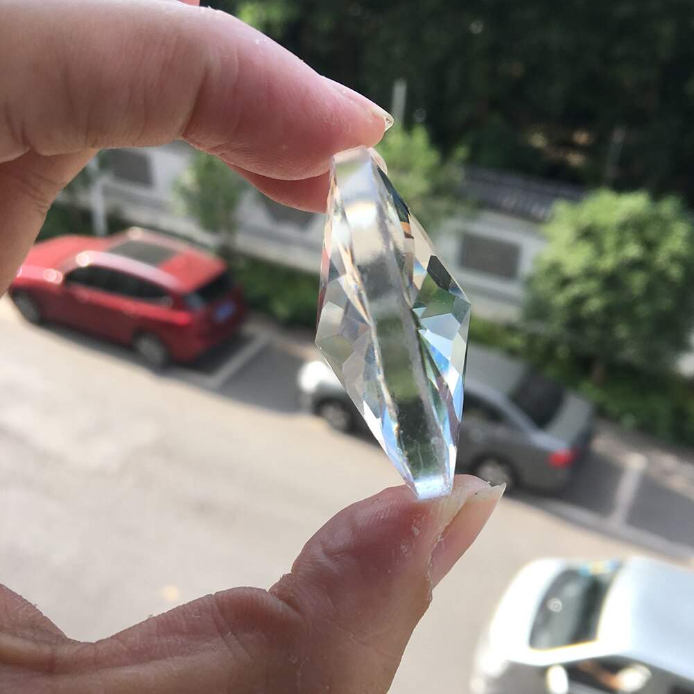 40Mm Transparant Kristal Dubbele Gat Kunstmatige Paars Goud Crystal Cut Sieraden Ambachten Thuis Kroonluchter Decoratieve