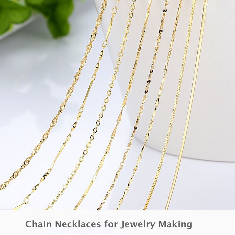 14K Gold Color Chain Necklace For Jewelry Making W... – Vicedeal