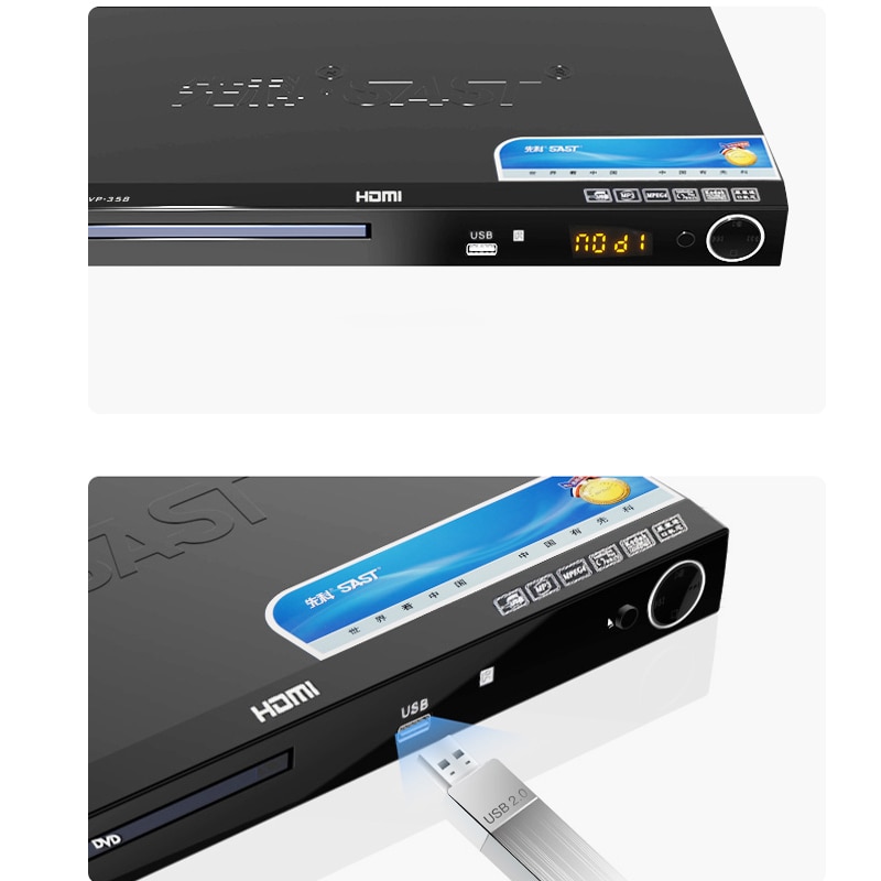 Kaolanhon 220V 11W ~ 19W SA211 casa reproductor de Dvd Vcd Player Cd HD niños Blu-ray película Evd poner disco juego disco máquina de lectura