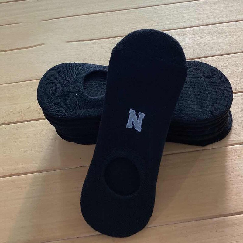 Sport Socks Boat Socks Autumn Invisible Socks Retro Trend Sport Socks men's/women's: N black