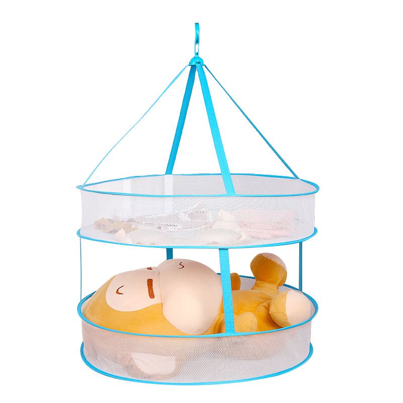 Double Layer Drying Rack Laundry Basket Dryer Folding Hanging Clothes Underwear Sweater Cloth Net Dry Rack Mesh Hanger: A1