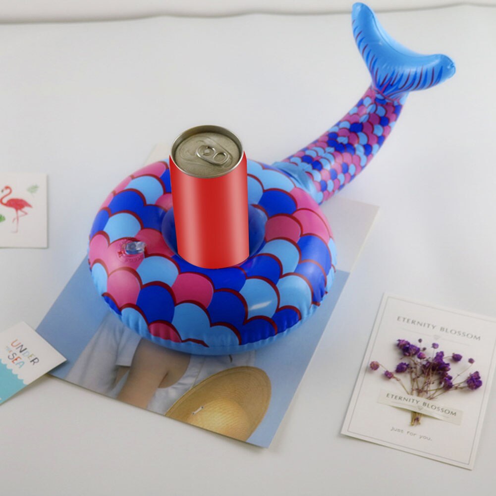 Floatation Devices Toy Drink Holder Summer Swim Pool Floating Inflatable Water Drink Cup Fish Tail Holder Float Toy