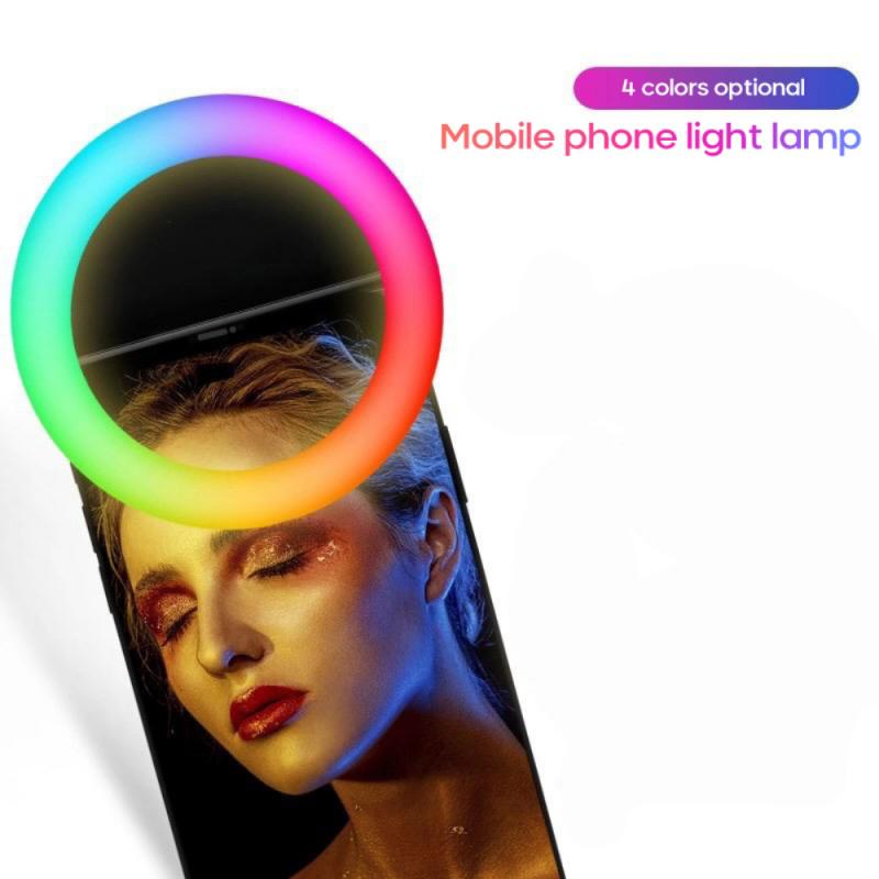 Oplaadbare Led Selfie Ring Licht Voor Mobiele Telefoon Selfie Ring Flash Enhancing Vullen Licht Lamp Clip-On Voor Smartphone