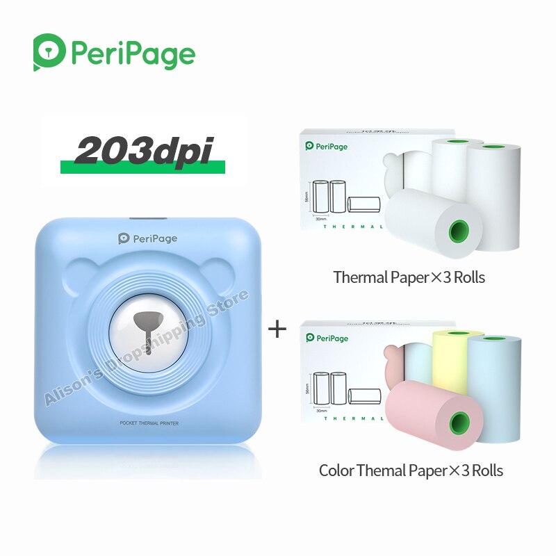Thermal Printer Notes Sticker Label Printer 58mm mini Bluetooth Wireless Photo Mobile Phone Printer Peripage: BL add 6 Notes
