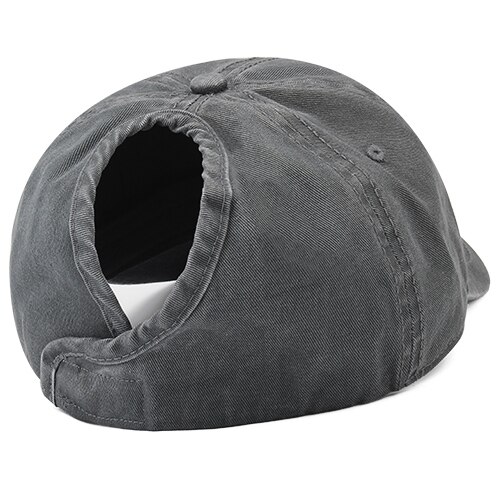 Furtalk vintage baseball cap kvinder mænd vasket bomuld hestehale baseball caps mænd snapback hip pop hat sort sommer kasket til kvinder: Grå 2