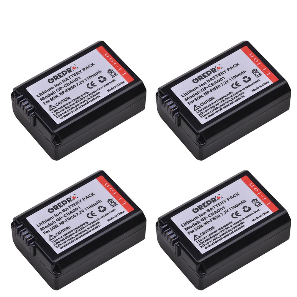 3 pièces NP-FW50 NP FW50 batterie + LED double chargeur avec port type-c pour Sony Alpha a6500 a6300 a6000 a7 7R a7R a7R II a7II NEX-3: 4x Battery