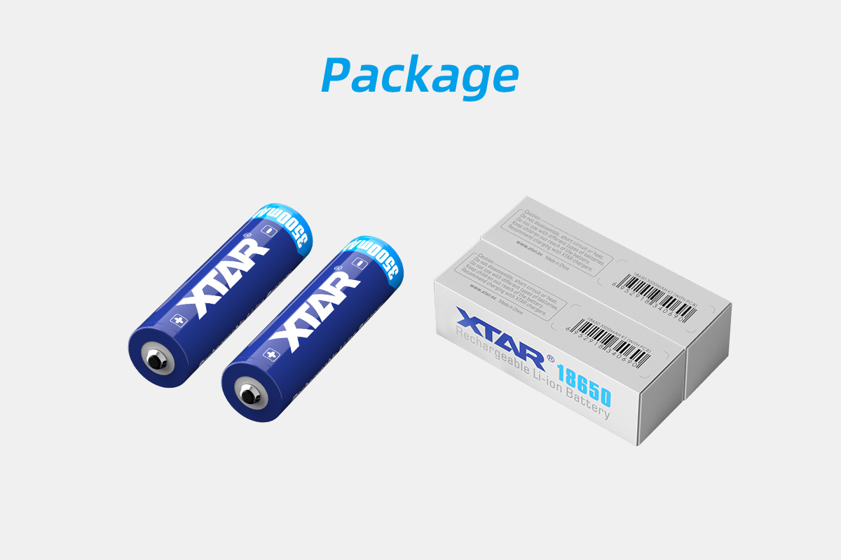 XTAR 2/4/5 Stück 18650 3500 mAh wiederaufladbare Li-Ionen-Batterien, maximaler Entladestrom 10 A, 3,6 V Batterie mit Schutzplatine: Orange