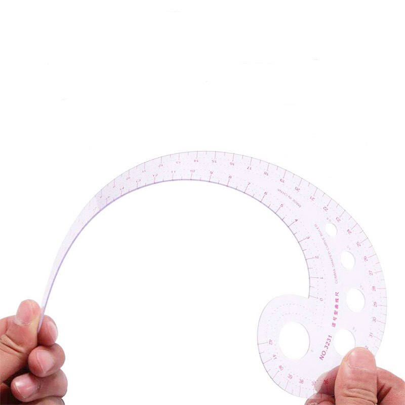 12.01" Long Comma Shaped Plastic Transparent French Curve Ruler Spline Sewing Patchwork Feet Tailor Yardstick Cloth Cutting