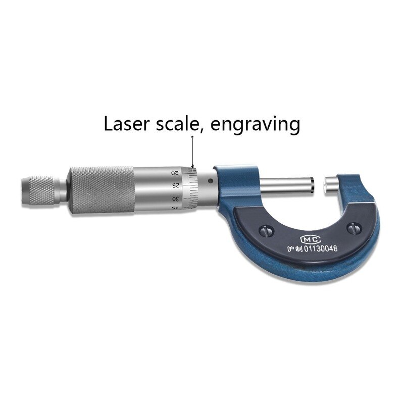 High Precision Stainless Steel Micrometer Measuring Range 0-25MM Resolution 0.01MM High Strength Metal Measuring Instrument