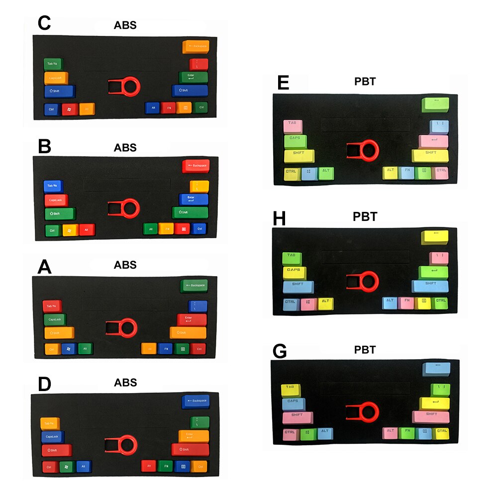 14 Teile/satz PBT Klar ABS Farbe Passenden Mechanische Tastatur Schlüssel Kappen Ersatz Schlüssel Kappe Mechanische Tastatur Ersatz Schlüssel Kappe