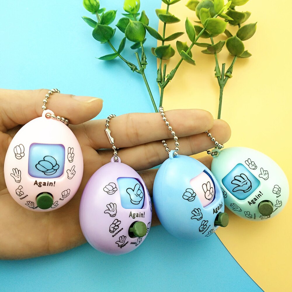 Family Game Rock Paper Scissors Play Toy Keychain Scissor Paper Stone Toys Key Chain Egg Key Ring Rock Paper Scissors