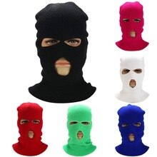 Unisex Cycling Face Mask 3 Holes Winter Neon Mask Cycling Mask Outdoor Halloween Caps Motorcycle Bicycle Ski Cycling Scarf Masks