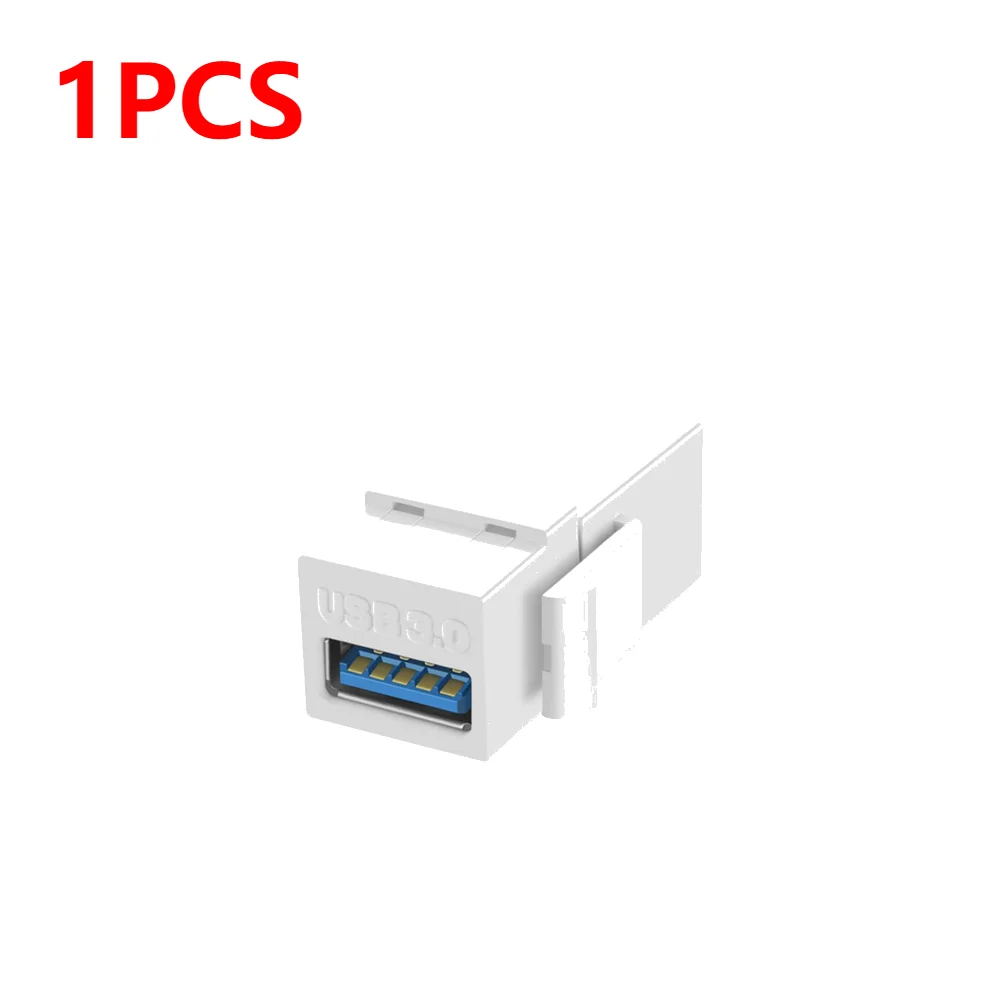 1-4 pcs usb 3,0 keystone jack inserts, female to female, for wall plate outlet panel with usb port snap-in plug socket: Red