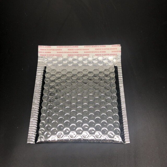 50 Stuks Cd/Cvd Verpakking Bubble Mailers Goud Papier Gevoerde Enveloppen Bag Bubble Mailing Envelop Tas 15*13Cm + 4Cm: Silver
