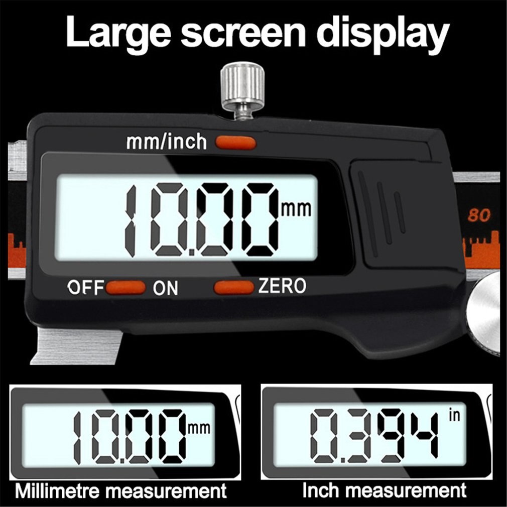 Stainless Steel Digital Display Caliper 0-150mm Fraction / MM / Inch High Precision LCD Vernier Caliper