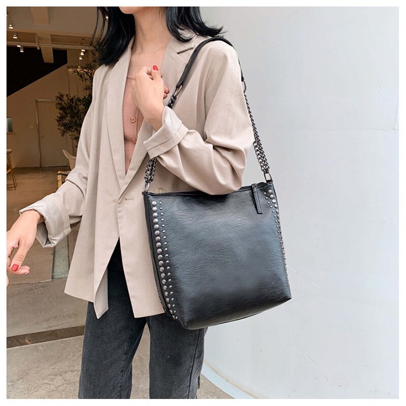 Kvinner dame crossbody pu skinn skulderveske tote dame høy håndveske messenger veske