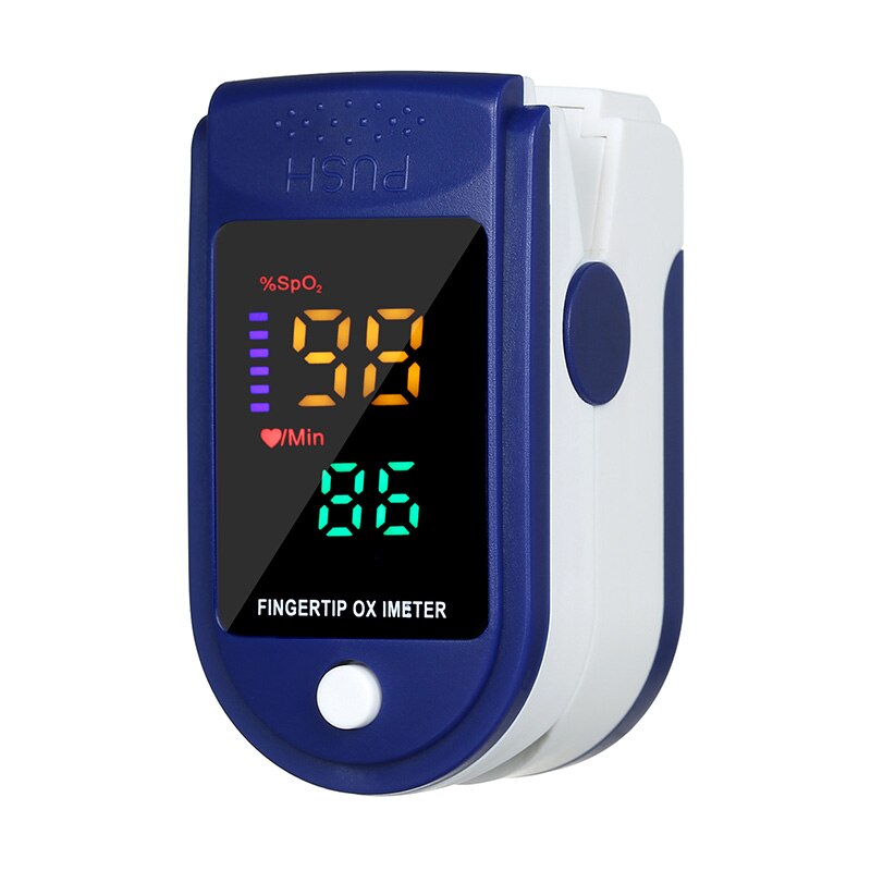 Bærbar blod oxygen monitor finger puls oximeter iltmætning monitor hurtigt inden for 24 timer (uden batteri): Sort