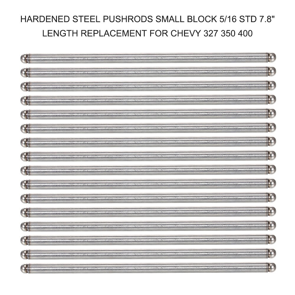 Härdat stål stötstänger litet block 5/16 std 7.8 & #39 ;& #39 ; längdbyte för chevy 327 350 400 biltillbehör