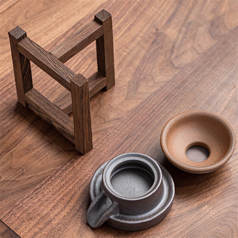 Ceramic Stone Mill Tea Strainers Handmade Tea Leaf Spice Filter Retro Kung Fu Pottery Fair Cup Office Tea Set Drinkware