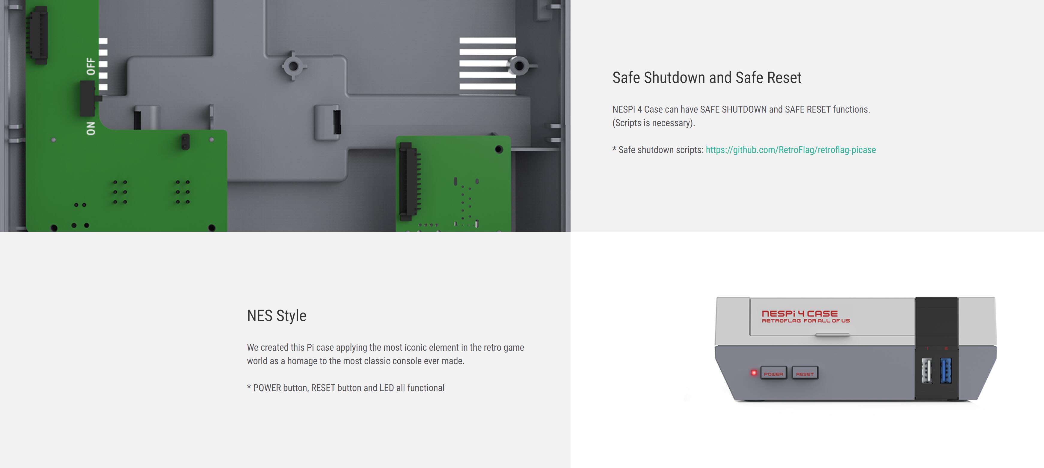 RETROFLAG Raspberry Pi 4 Case NESPi 4 CASE with SSD CASE, Cooling Fan, Adaptor &amp; Heatsinks for Raspberry Pi 4 Model B
