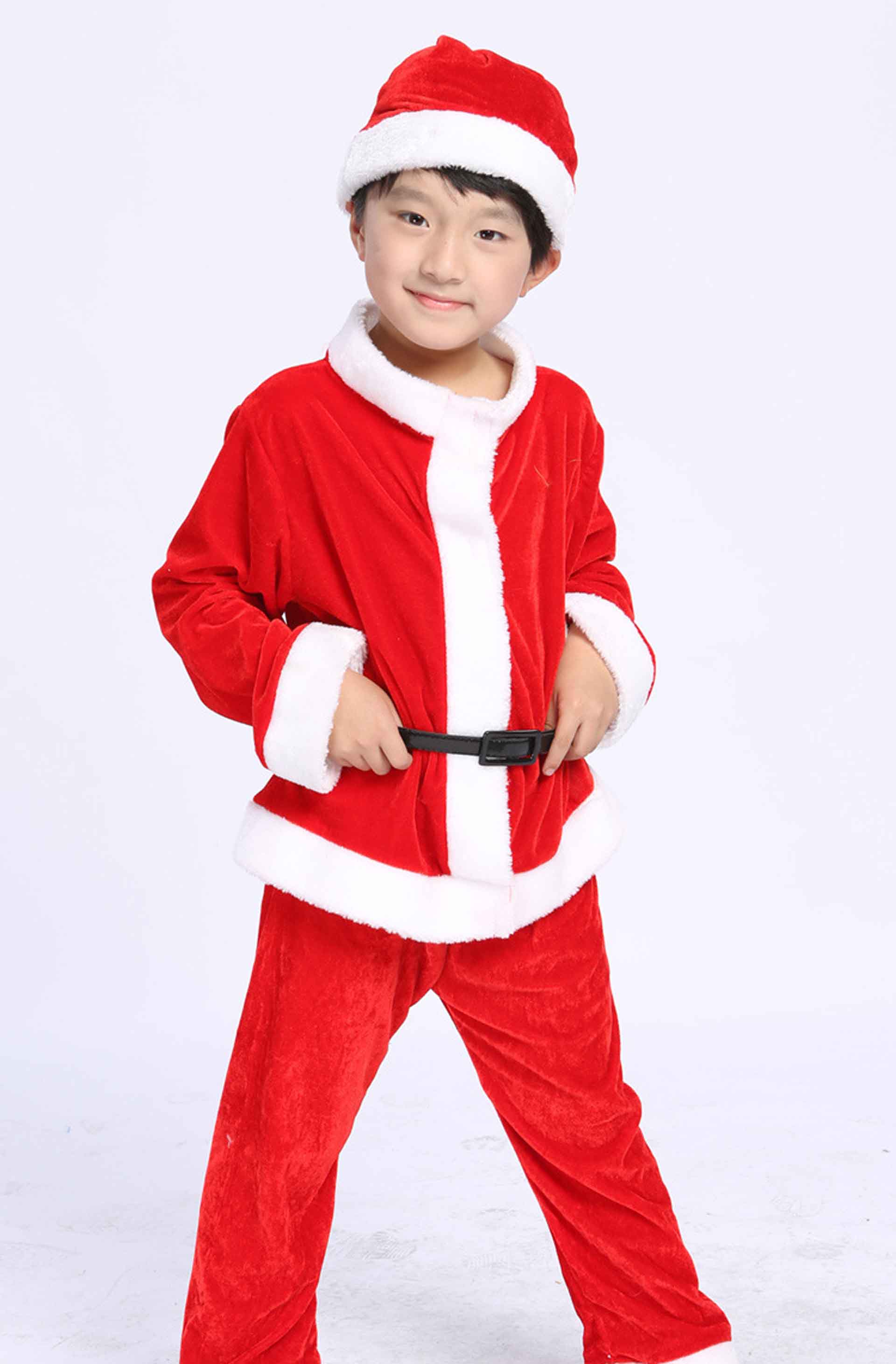 VEVEFHUANG Unisex Kids Jongens Meisjes Rode Kerstman Kostuum Kerst Party Gever Cosplay Kleding Cape Jurk Hoeden: Boy / For height 140cm