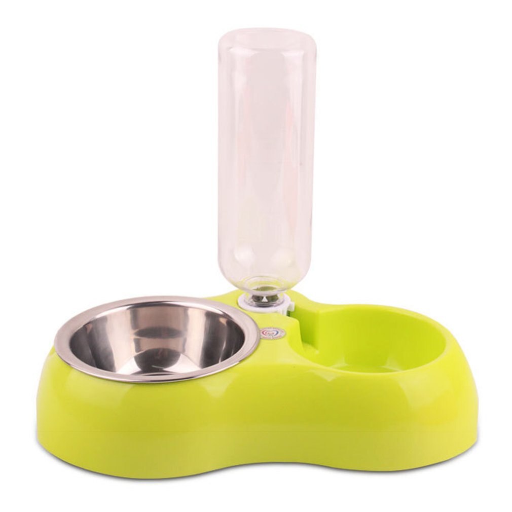 Draagbare voerbak voor huisdieren, plastic, automatische voerbak met dubbele poort, waterdrinkbak, voerbak voor katten, honden