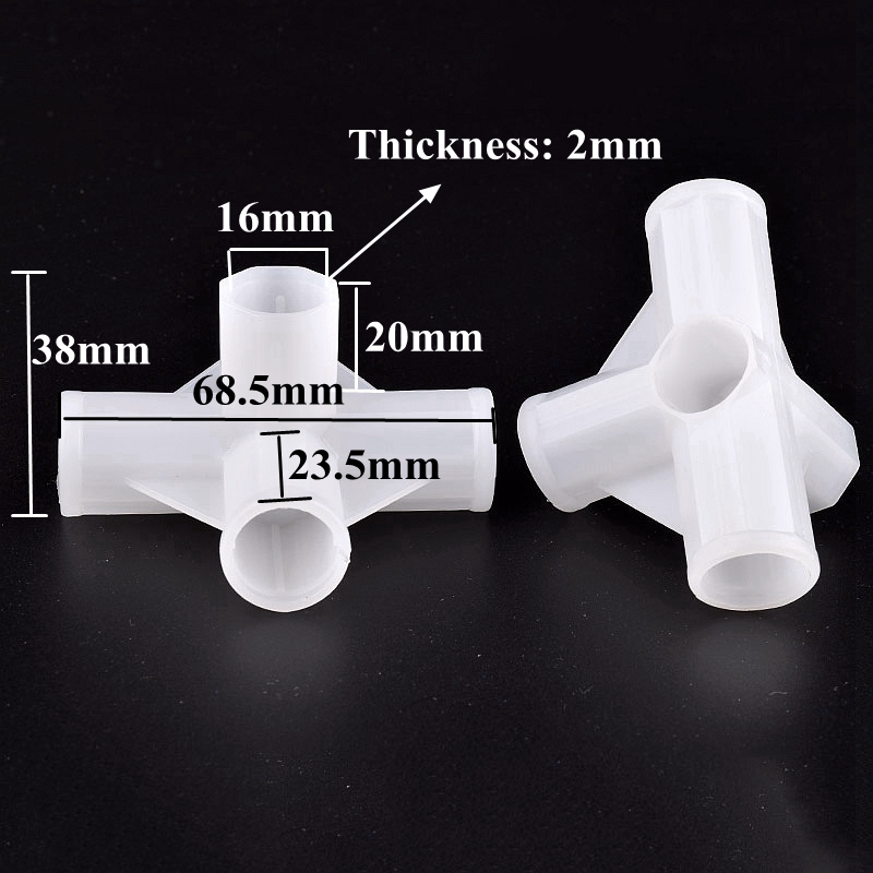 2-20Pcs Two TO Four Way Pipe Joint Plant Support Connector Wardrobe Fittings Shelf DIY Garden Plant Accessories Inner Dia 16mm: L / Red