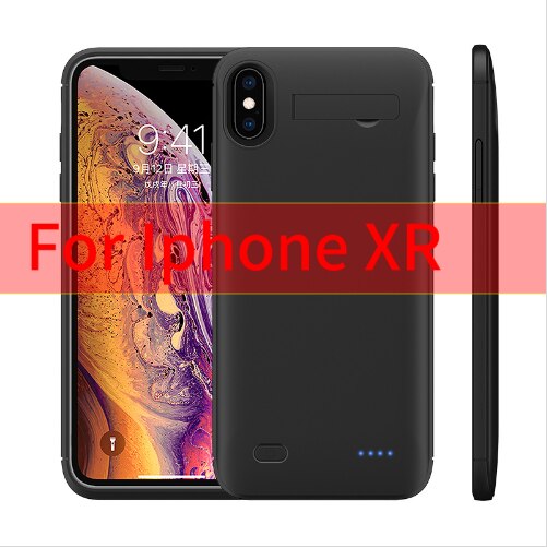 10000mah Power bank case For iPhone 11 Pro Max case Battery Charger Case For iPhone 6 6s 7 8 Plus Power Bank Charging Case: Black For XR