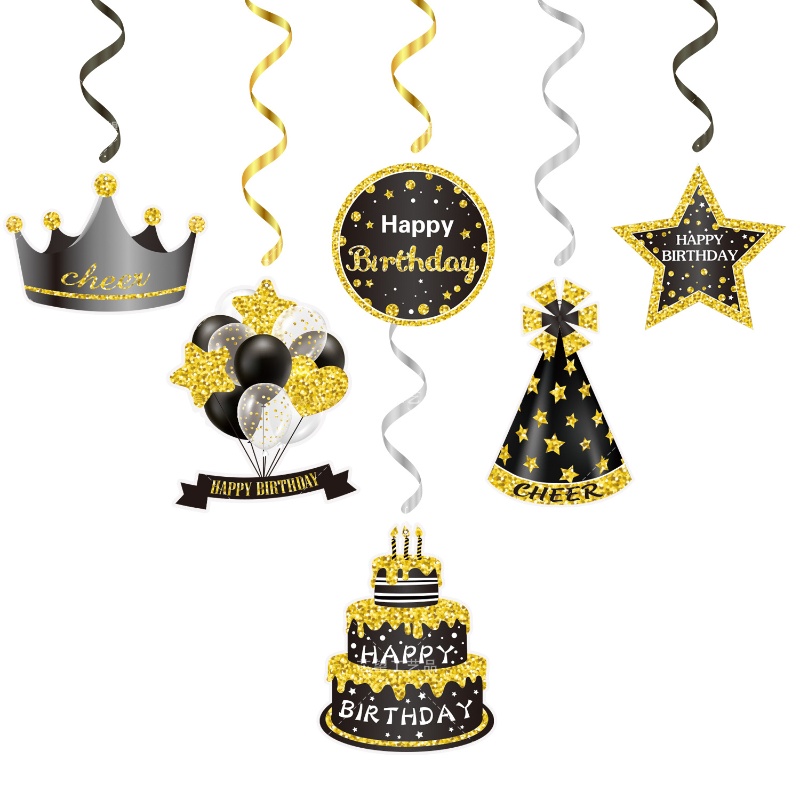 30th 40th 50th bursdagsfestpynt for menn og kvinner svart og gull festutstyr sett servise tallerkener kopper servietter duk