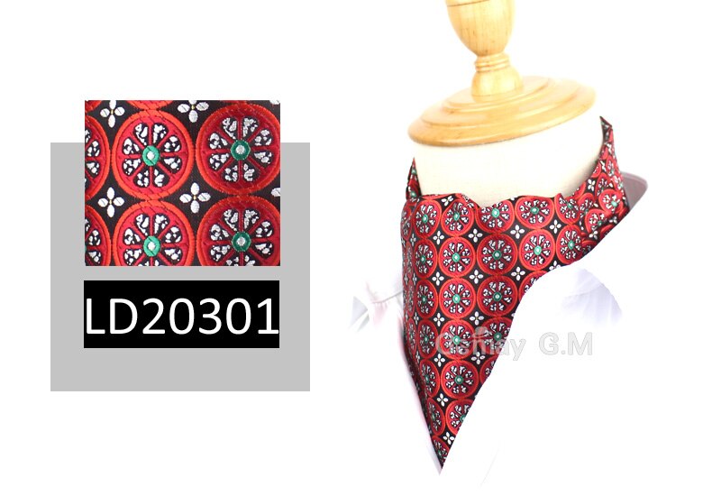 Klassieke stropdassen voor heren, vintage jacquard stropdas, ascot stropdas voor feest, britse heer, polyester zijden stropdas: Ld20301