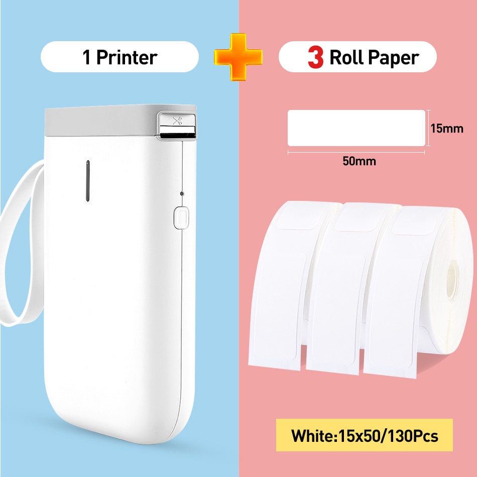 D11 Wireless label printer Portable Pocket Label Printer Portable BT Thermal Label Printer Home Use Office Fast Printing Printer: White 3WhiteLabel B