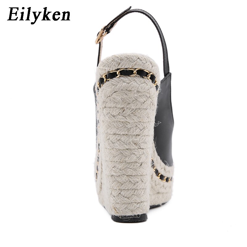 Eilyken Super Hoge Vrouwen Zomer Wig Sandalen Vrouwelijke Platform Mode Hoge Hak Sandalen Open Teen Dames Schoenen Maat 35-42