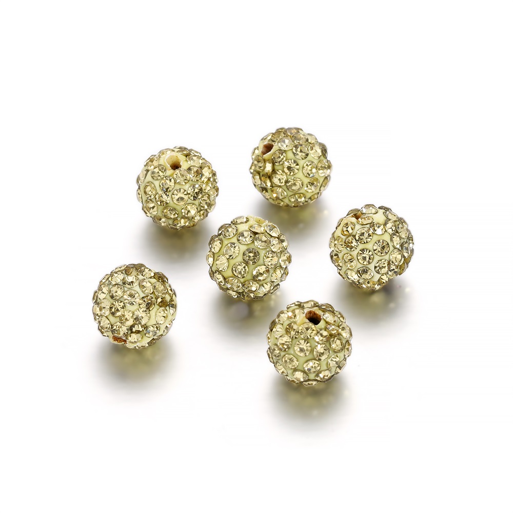 10Pcs 10Mm Disco Ball Ronde Kristallen Steentjes Losse Spacer Charm Kralen Voor Diy Sieraden Maken Accessoires