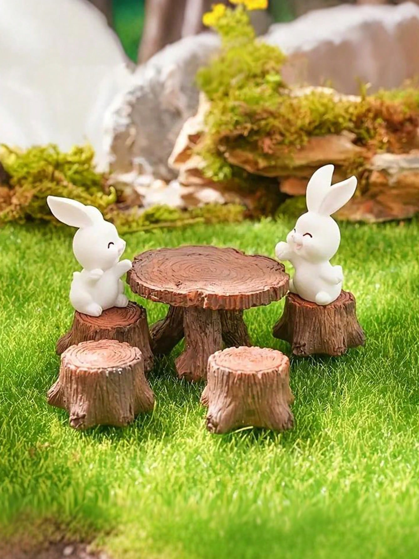 5 miniature tree stump garden art accessories resin decoration, garden landscape accessories, resin crafts