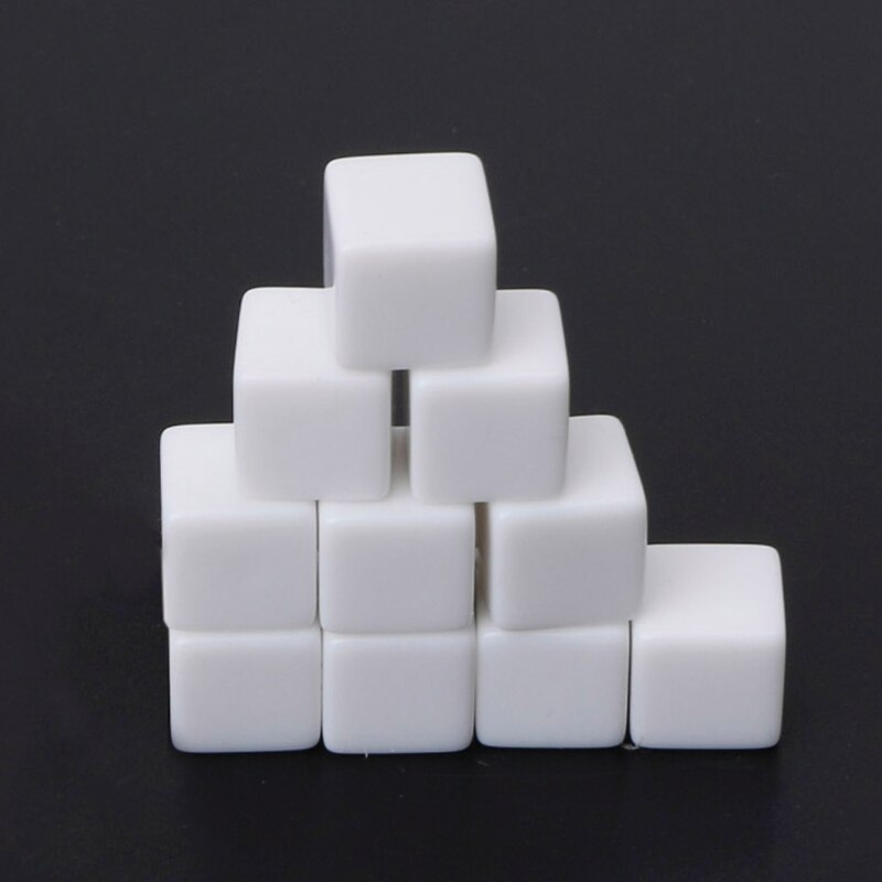 10 stuks/pak  d6 dobbelstenen 12mm dobbelstenen zeskantige tafelspeldobbelstenen blanco voor rollenspelspeelgoed