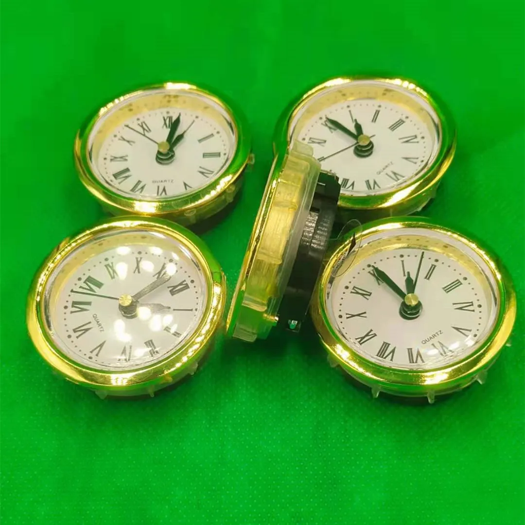 5 Stück Goldrand durchmesser 50mm Einsatz Quarzuhr für eingebauten Einsatz Uhren kopf DIY Schreibtisch uhr
