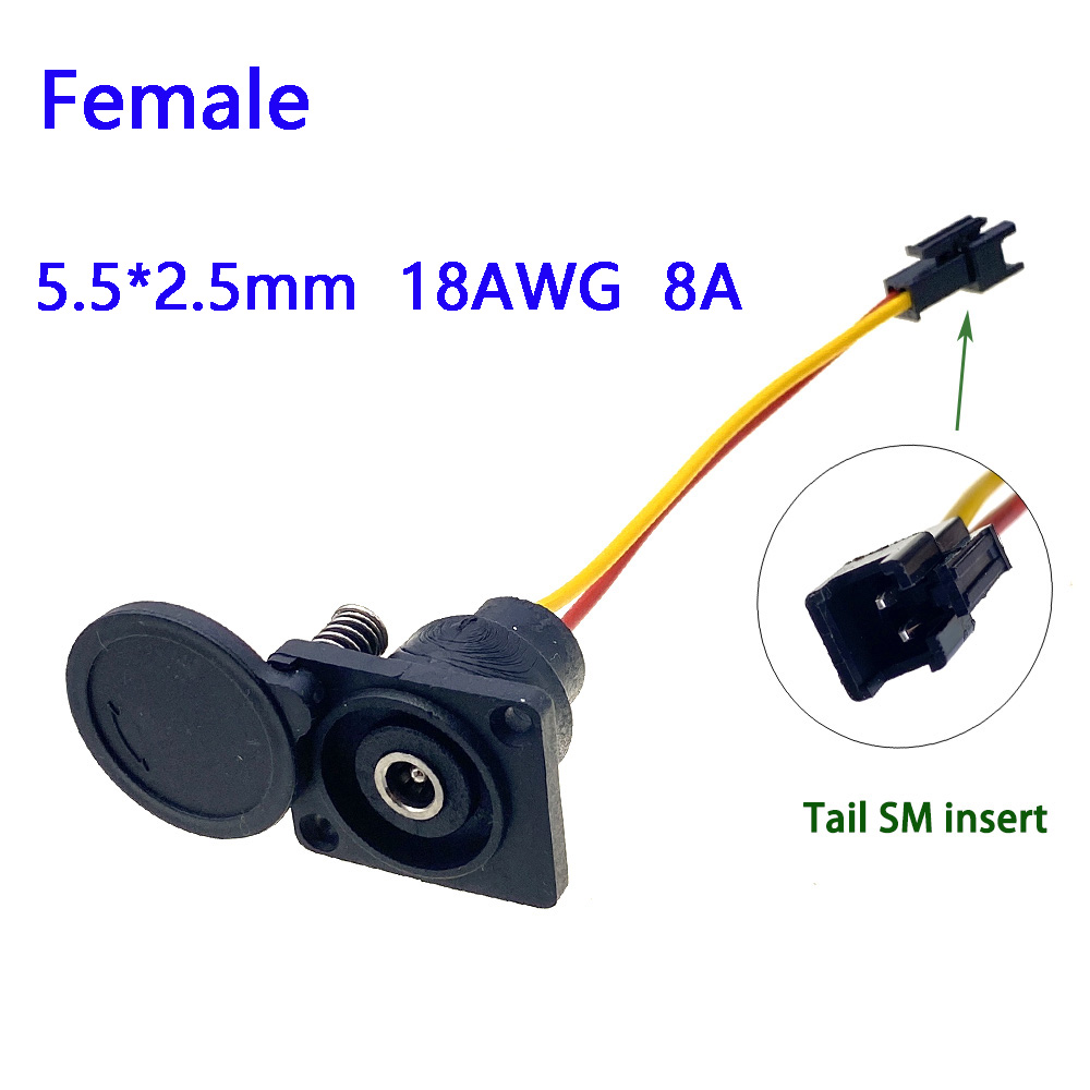  Electric Bicycle Charging Head Lithium Battery Output Line 60V Round Male and Female Base DC Charger Plug Socket RCA Connector: Ivory / 5-9Pcs
