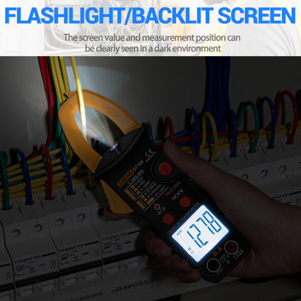 Electrician Clamp Multimeter Durable High Accuracy Electrician Clamp Meter Safe Capacitance Electrical Tester Meter