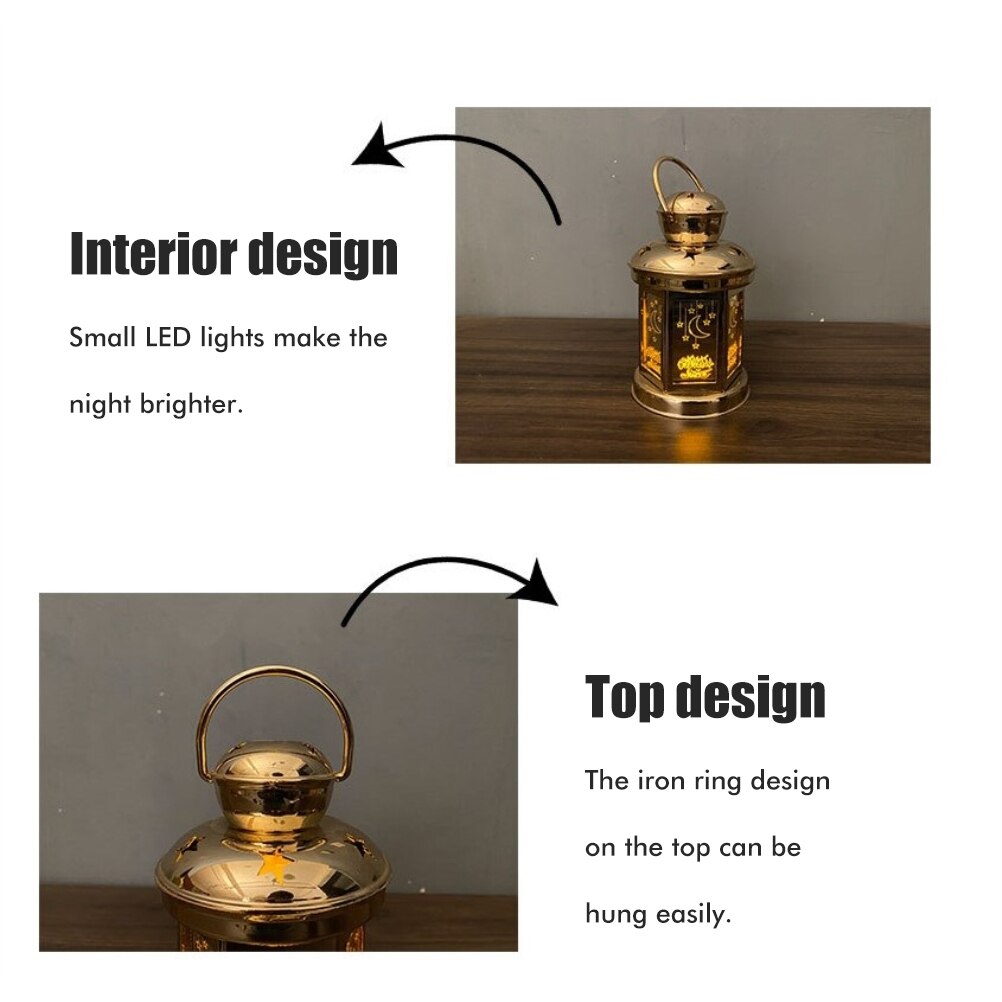 Led Lantaarn Lichten Eid Mubarak Ornamenten Ramadan Sfeer Lamp Eid Ramadan Home Party Decoratie Plastic Lantaarn Decoratie